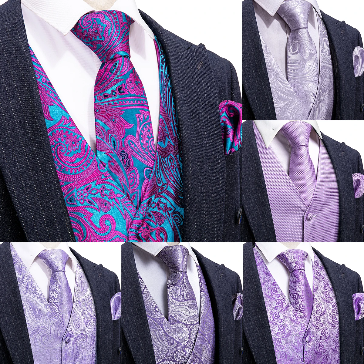 Elegant Silk Vest for Men Spring Wedding Purple Slim Formal Waistcoat Tie Set Male Suit Dress Sleeveless Jacket Barry Wang
Elegant Silk Vest for Men Spring Wedding Purple Slim Formal Waistcoat Tie Set Male Suit Dress Sleeveless Jacket Barry Wang