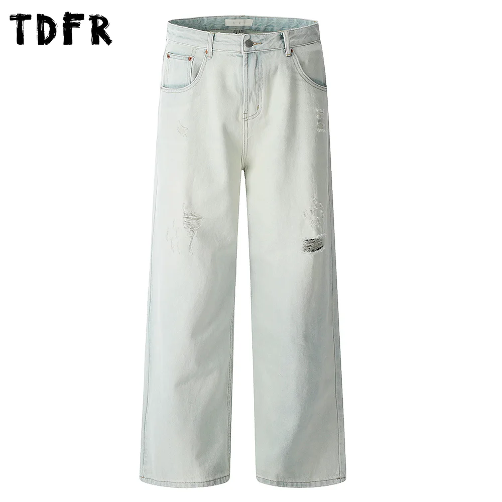 Ripped Washed Distressed Jeans Mens Retro Casual Streetwear Straight Loose Wide Leg Denim Pants Men Trousers
Ripped Washed Distressed Jeans Mens Retro Casual Streetwear Straight Loose Wide Leg Denim Pants Men Trousers