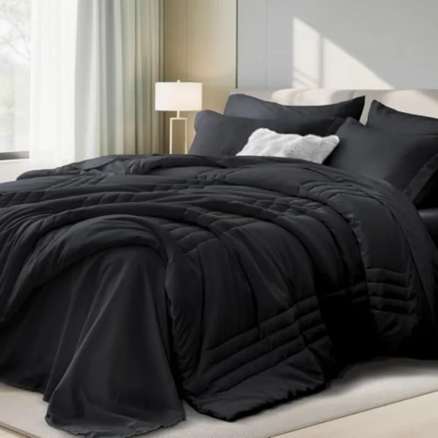 Comforter Set - Bed in a Bag Size 7 Pieces, Soft Bedding Set for All Seasons, Premium Comforter Set with Comforter, Sheets, Pil
Comforter Set - Bed in a Bag Size 7 Pieces, Soft Bedding Set for All Seasons, Premium Comforter Set with Comforter, Sheets, Pil