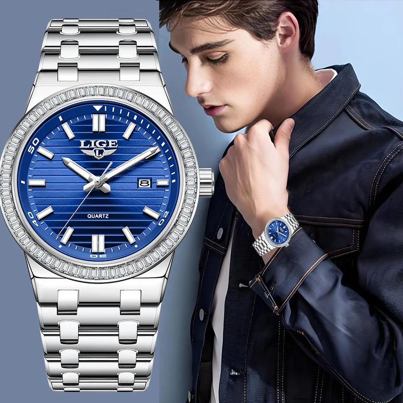 LIGE Роскошные мужские часы с бриллиантами, деловые лучшие брендовые мужские наручные часы, водонепроницаемые светящиеся кварцевые часы, высококачественные часы-календарь
LIGE Роскошные мужские часы с бриллиантами, деловые лучшие брендовые мужские наручные часы, водонепроницаемые светящиеся кварцевые часы, высококачественные часы-календарь