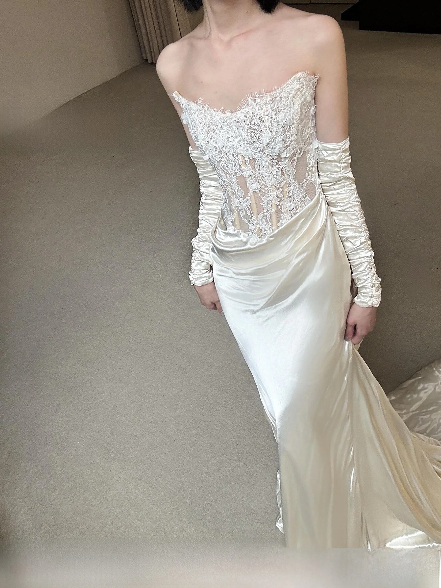 Retro Sle Lace Wedding Dr Strapl Fi Tail Gown Slimming Entrance Ceremony Long Skirt Vintage Feel Bridal Dr
Retro Sle Lace Wedding Dr Strapl Fi Tail Gown Slimming Entrance Ceremony Long Skirt Vintage Feel Bridal Dr