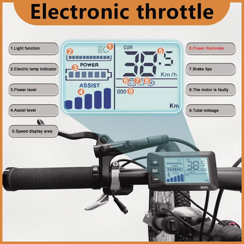 Электрический велосипед 24 В 36 В 48 В JN GD01 5-контактный разъем ЖК-дисплей панели для электрического велосипеда трехрежимный контроллер аксессуары 
Электрический велосипед 24 В 36 В 48 В JN GD01 5-контактный разъем ЖК-дисплей панели для электрического велосипеда трехрежимный контроллер аксессуары