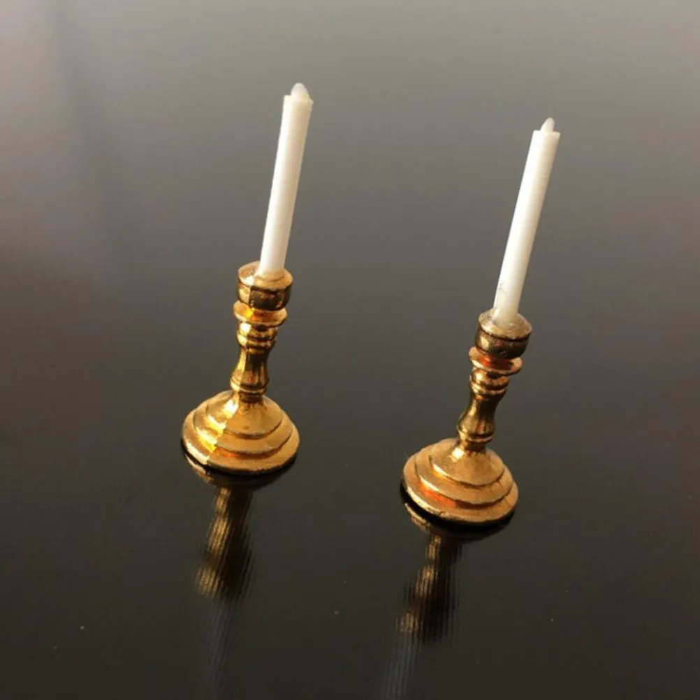 1Pair Mini Candlestick Wooden Mini House Lightweight Golden Miniature Furniture Accessories Creative Decor for Kids Home
1Pair Mini Candlestick Wooden Mini House Lightweight Golden Miniature Furniture Accessories Creative Decor for Kids Home