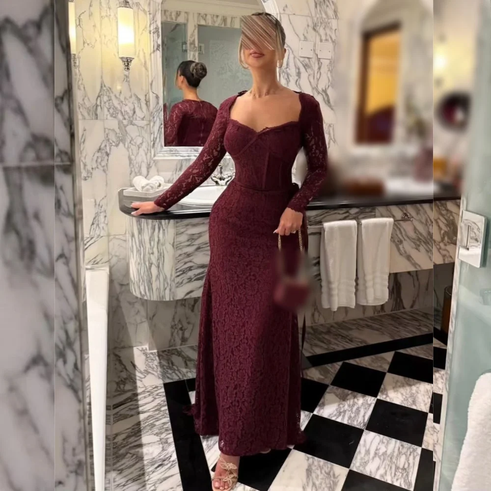 Customized High Quality Evening Dress Grace Lace Square Neck Trumpet Long Dresses Bespoke Occasion Elegant Party Wedding Grace
Customized High Quality Evening Dress Grace Lace Square Neck Trumpet Long Dresses Bespoke Occasion Elegant Party Wedding Grace