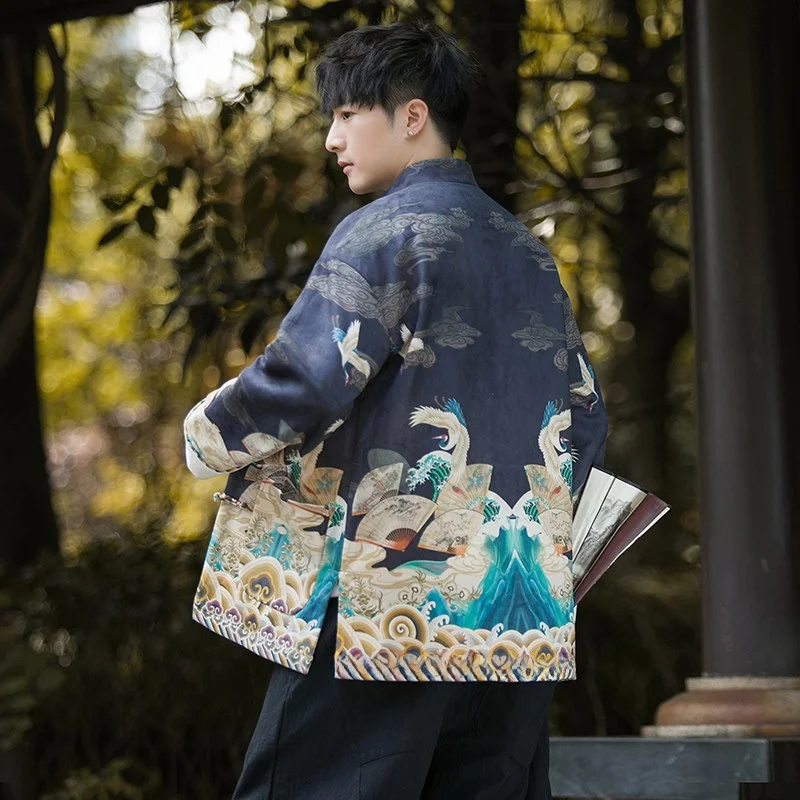 Autumn Chinese Sle Men's Jaet Tang Costume Rvated Hanfu National Trend Button up Top Men's Zhongan Suit Warmth
Autumn Chinese Sle Men's Jaet Tang Costume Rvated Hanfu National Trend Button up Top Men's Zhongan Suit Warmth