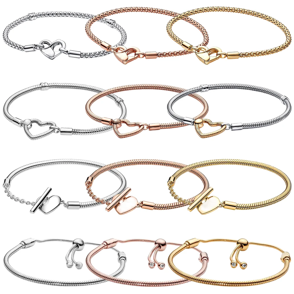 S925 Silver New Valentine's Day TO Love Snake Bone Chain Long Strip Series T Note Heart shaped DIY Bracelet Jewelry
S925 Silver New Valentine's Day TO Love Snake Bone Chain Long Strip Series T Note Heart shaped DIY Bracelet Jewelry