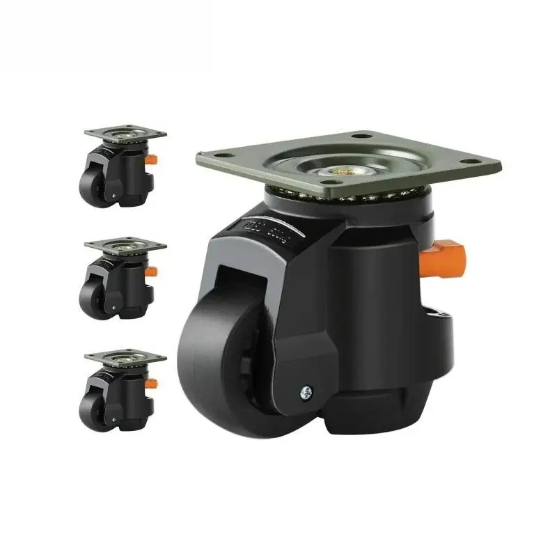 Four heavy-duty universal casters with handle design and adjustable height brackets are suitable for workbench hardware
Four heavy-duty universal casters with handle design and adjustable height brackets are suitable for workbench hardware