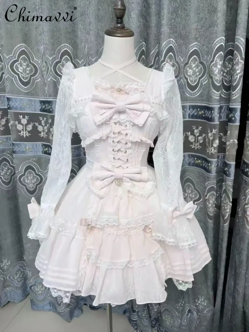 Liz Princess Dress Spring Summer Japanese Style Mass-Produced Sweet Cute Girls Women Lolita Lace Patchwork Fairy Dresses
Liz Princess Dress Spring Summer Japanese Style Mass-Produced Sweet Cute Girls Women Lolita Lace Patchwork Fairy Dresses