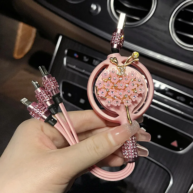 Rhinestone 3 in 1 Car Charger Data Line Charming Cute Ballet Girl Bowknot Bear Auto Fast Charging Bling Car Interior Accessories
Rhinestone 3 in 1 Car Charger Data Line Charming Cute Ballet Girl Bowknot Bear Auto Fast Charging Bling Car Interior Accessories