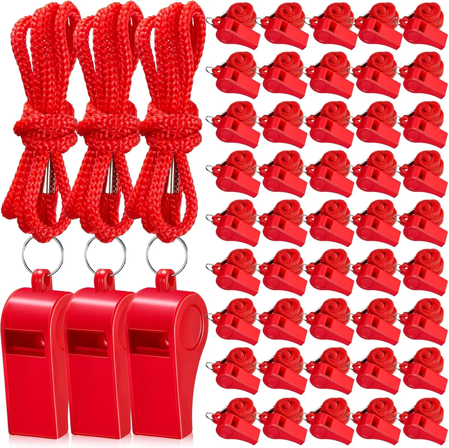 48 Whistles with Lanyard, Loud Crisp Sound for Coaches Referees Training Emergency, Bulk Pack
48 Whistles with Lanyard, Loud Crisp Sound for Coaches Referees Training Emergency, Bulk Pack