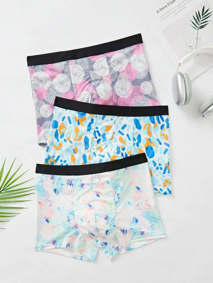 Men Multicolor Floral Geometric Print Boxer Shorts With Black Binding Stretch Comfort Fit
Men Multicolor Floral Geometric Print Boxer Shorts With Black Binding Stretch Comfort Fit