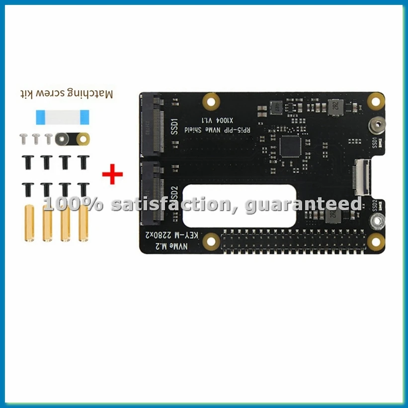 X1004 for 5 PCIe to M.2 NVMe Dual SSD Adapter Board HAT Pi5 Double 2280 (Support BOOT From NVME SSD)-A86Z
X1004 for 5 PCIe to M.2 NVMe Dual SSD Adapter Board HAT Pi5 Double 2280 (Support BOOT From NVME SSD)-A86Z