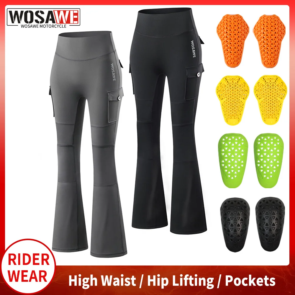 WOSAWE Women's Motorcycle Flare Pants with Knee Pads Motorbike Rider Streetwear Fashion Trousers Butt Lifting Yoga Leggings
WOSAWE Women's Motorcycle Flare Pants with Knee Pads Motorbike Rider Streetwear Fashion Trousers Butt Lifting Yoga Leggings
