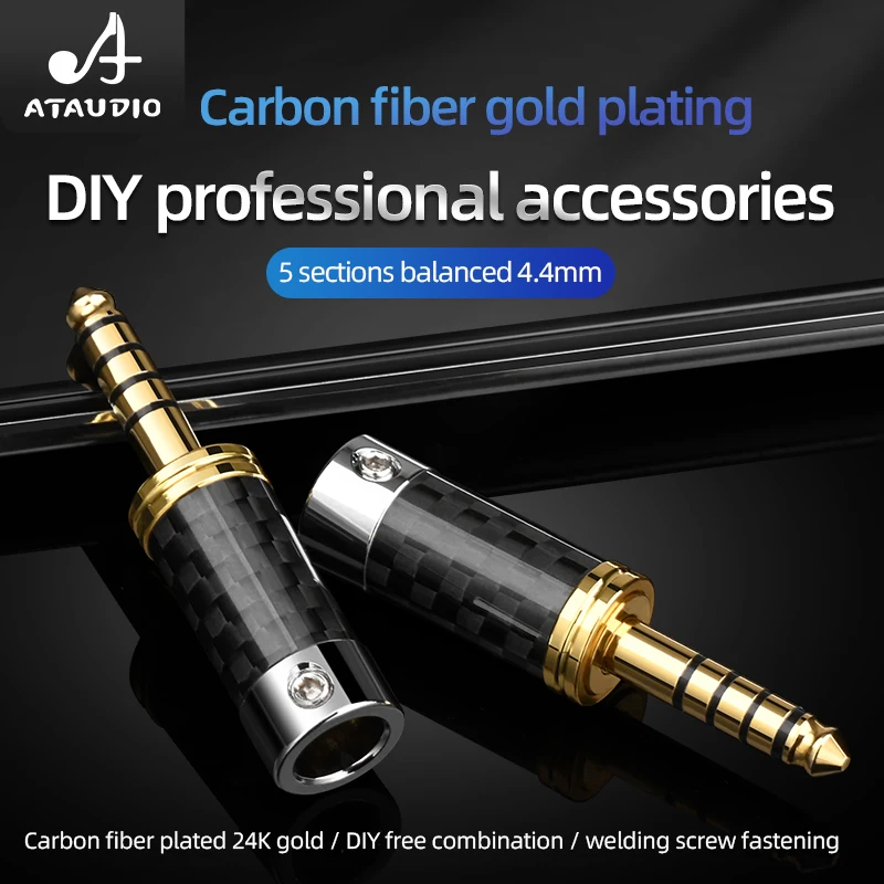 ATAUDIO 4PCS 4.4mm Blanced Audio Connector Carbon Fiber Gold-plated Jack 4.4mm Plug Pure Copper for MP3 Headset
ATAUDIO 4PCS 4.4mm Blanced Audio Connector Carbon Fiber Gold-plated Jack 4.4mm Plug Pure Copper for MP3 Headset