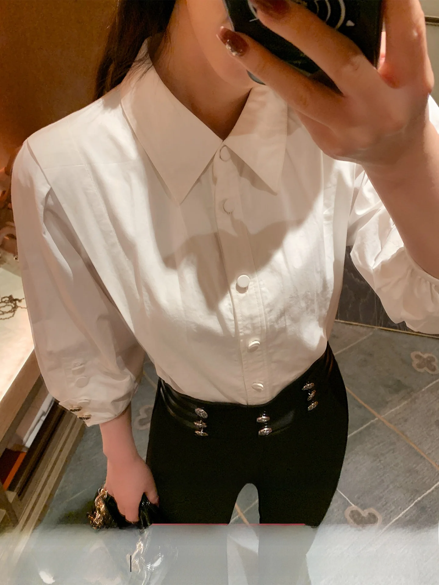 Pure Cotton Slim Fit Short Shirt Lady Design Lantern Sleeve Early Spring Women's Clothing Breathable Comfortable Collar
Pure Cotton Slim Fit Short Shirt Lady Design Lantern Sleeve Early Spring Women's Clothing Breathable Comfortable Collar