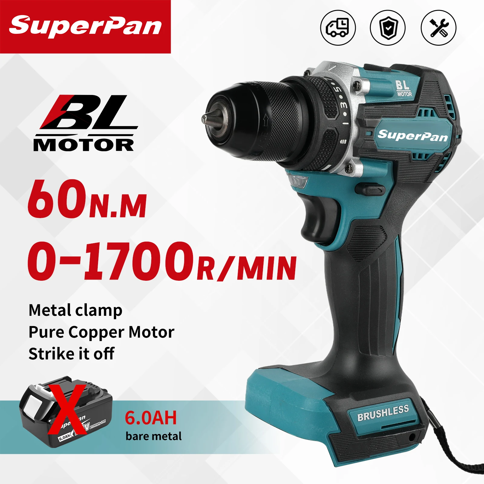 Ударная отвертка-дрель SUPERPAN DDF487 – бесщеточный аккумуляторный электроинструмент для батарей Makita 18В
Ударная отвертка-дрель SUPERPAN DDF487 – бесщеточный аккумуляторный электроинструмент для батарей Makita 18В