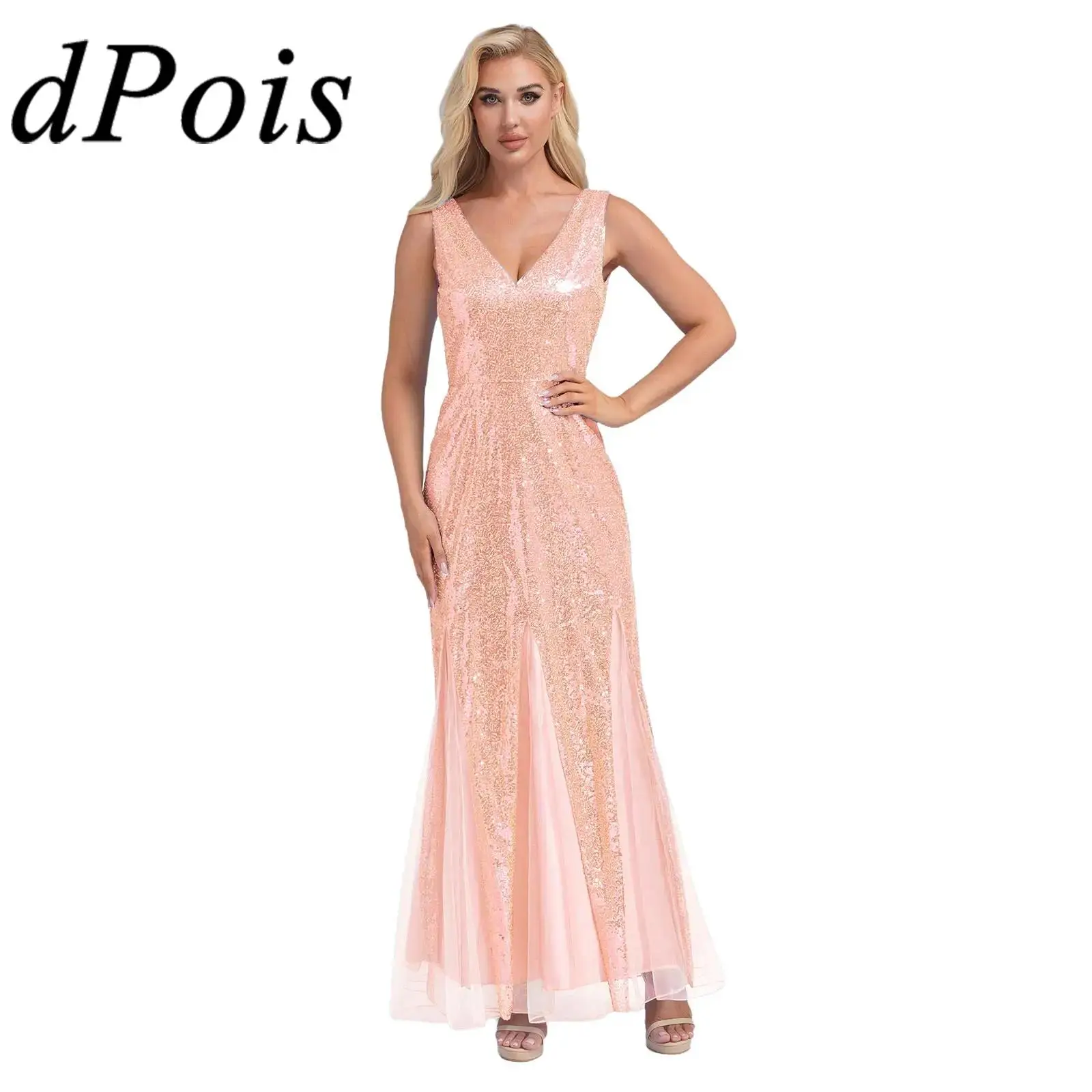 Women Prom Gown Fashionable V-neck High Waist Vestido Feminino Sparkly Sequins Banquet Ball Dress Wedding Pageant Robe De Soiree
Women Prom Gown Fashionable V-neck High Waist Vestido Feminino Sparkly Sequins Banquet Ball Dress Wedding Pageant Robe De Soiree