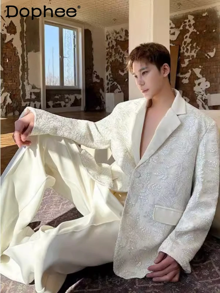2025 Spring New Long Sleeve Blazers Double Three-dimensional Embroidery Tailored Coats Men's Light Luxury High-end Suit Jackets
2025 Spring New Long Sleeve Blazers Double Three-dimensional Embroidery Tailored Coats Men's Light Luxury High-end Suit Jackets