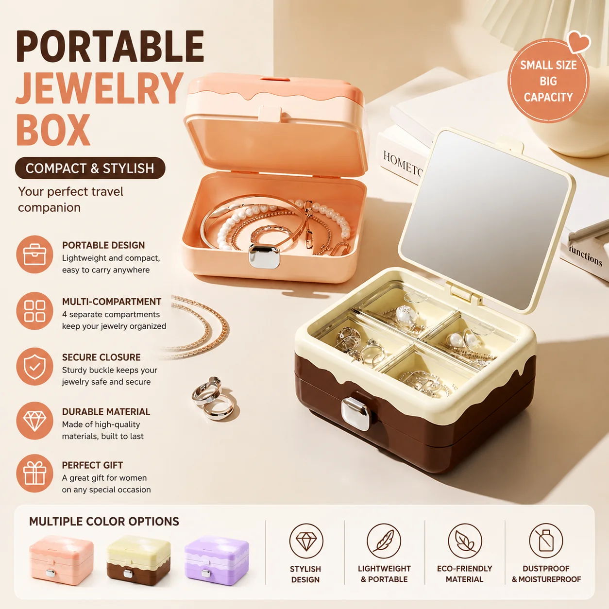 Naifufu portable jewelry storage box, household storage utensils, multifunctional home accessories box, ear accessories bag
Naifufu portable jewelry storage box, household storage utensils, multifunctional home accessories box, ear accessories bag