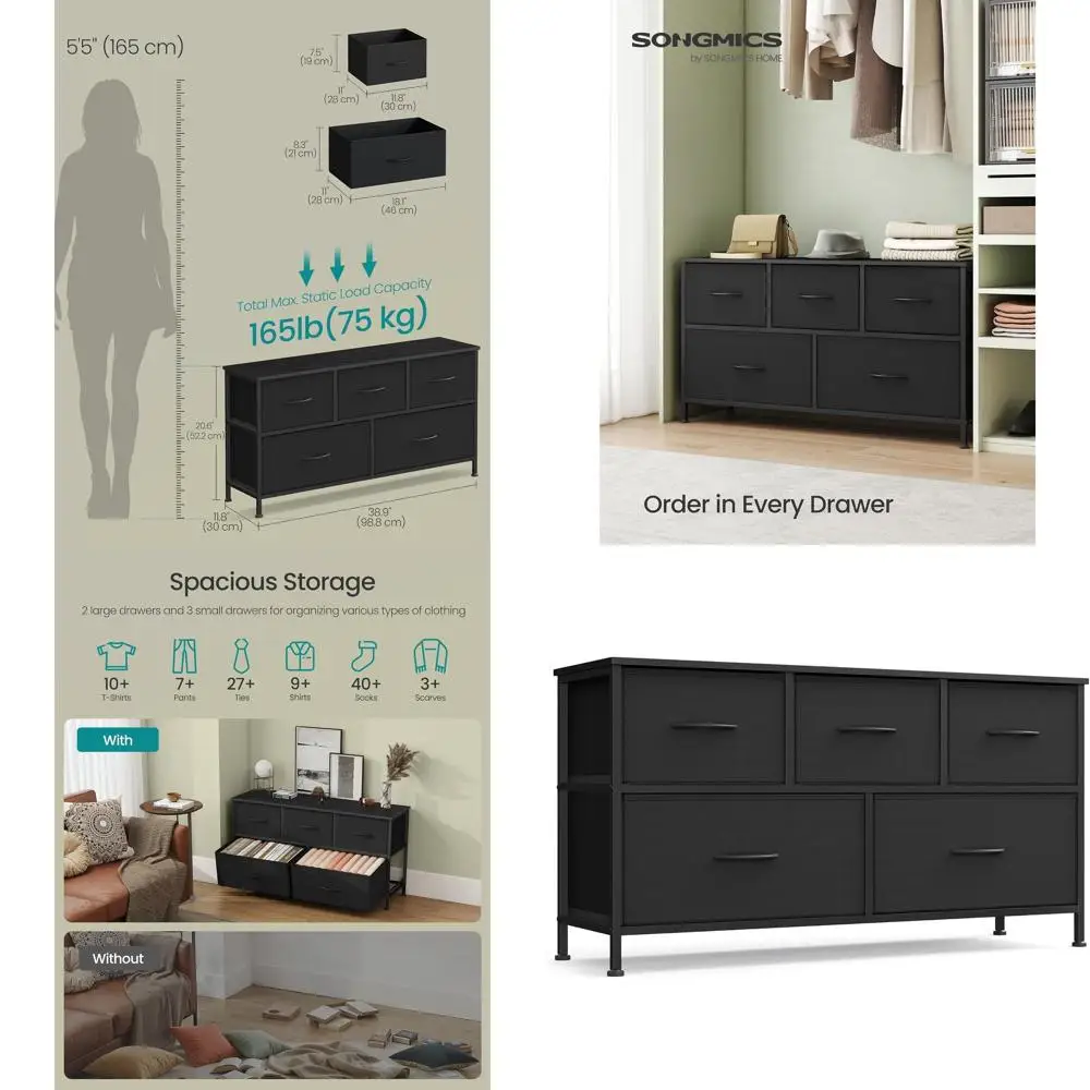 Ящики из нетканого материала, комод, стальной каркас, органайзер для хранения, шкаф и прихожая, черный US322B01S
Ящики из нетканого материала, комод, стальной каркас, органайзер для хранения, шкаф и прихожая, черный US322B01S