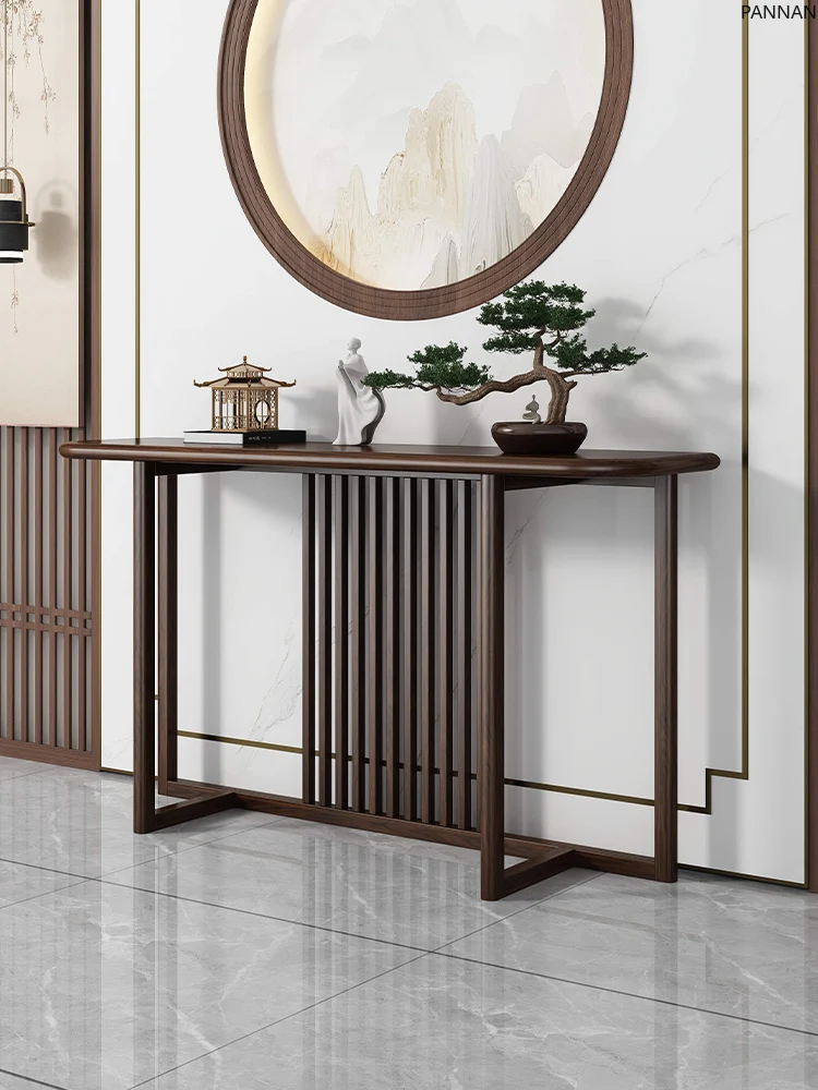 New Chinese-style entrance table, ultra-narrow ebony wood table case, few solid wood entrance cabinets
New Chinese-style entrance table, ultra-narrow ebony wood table case, few solid wood entrance cabinets