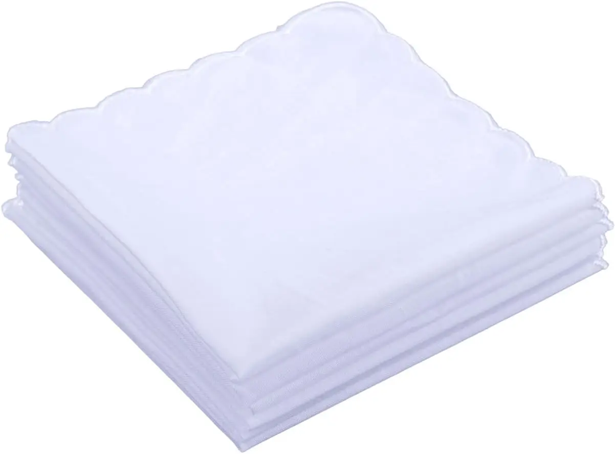 Women's Cotton Handkerchiefs, 6 Pack White Hankies for Wedding Party, 30x30 cm
Women's Cotton Handkerchiefs, 6 Pack White Hankies for Wedding Party, 30x30 cm