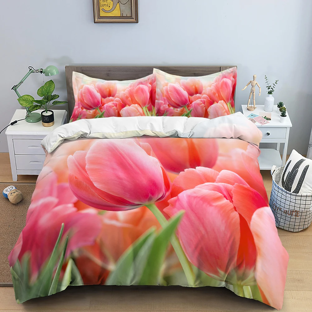 Luxury Bedding Set 3D Print Tulip Rose Print Duvet Cover Set Quilt Cover King Queen Size For Wedding Polyester Comforter Cover
Luxury Bedding Set 3D Print Tulip Rose Print Duvet Cover Set Quilt Cover King Queen Size For Wedding Polyester Comforter Cover