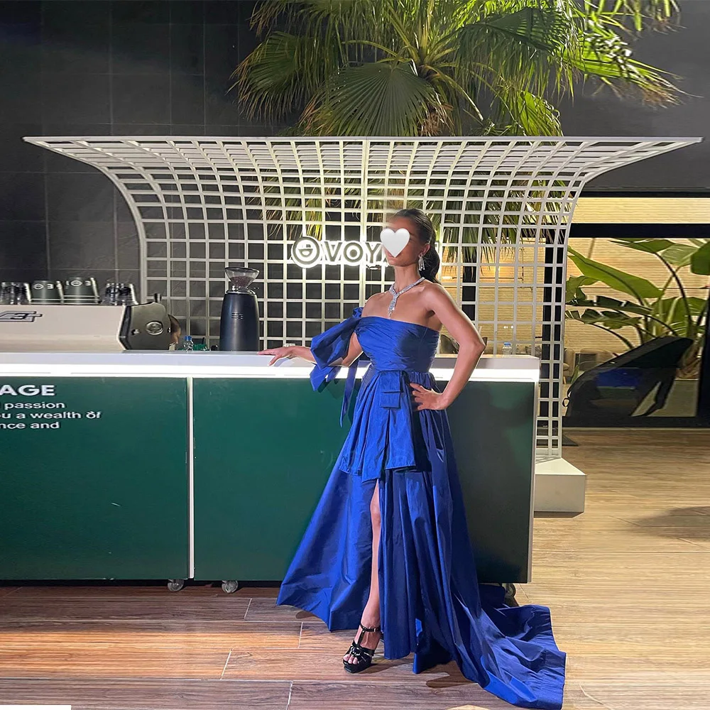 MOLISA Customized Side Slit Blue Off the Shoulders Satin New in Dresses for Special Occasions Wedding Party Dress Evening Gown
MOLISA Customized Side Slit Blue Off the Shoulders Satin New in Dresses for Special Occasions Wedding Party Dress Evening Gown