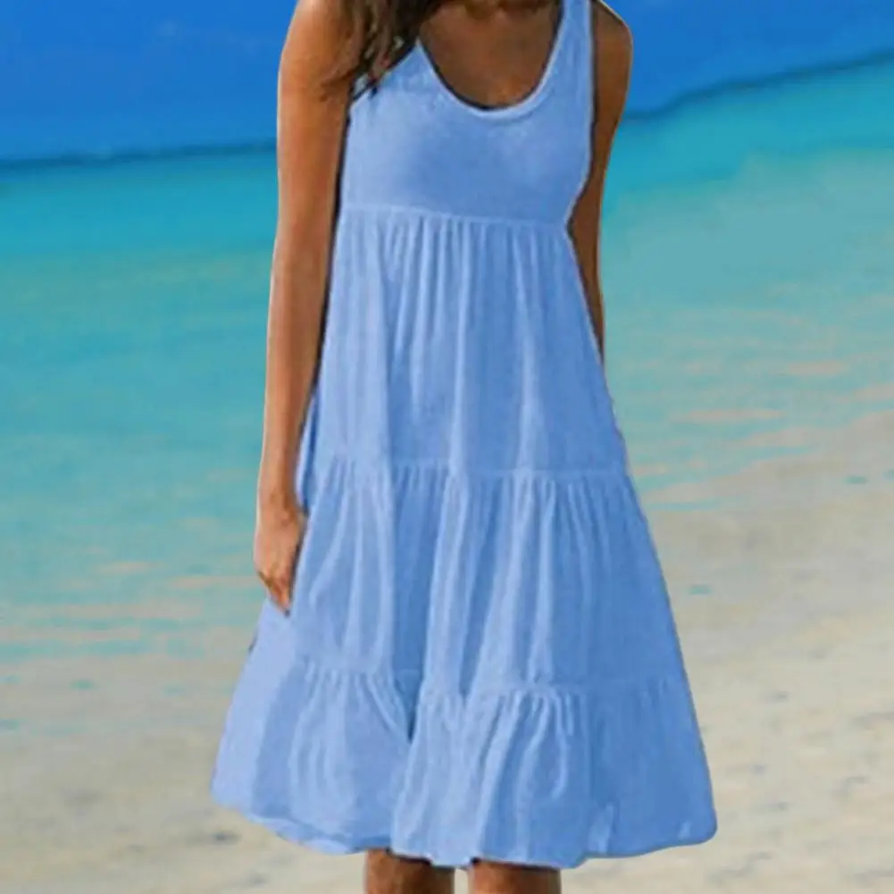 Women Dress Stylish Plus Size Women's Sleeveless A-line Midi Dress with Patchwork Hem for Vacation Beach Summer Outings Solid
Women Dress Stylish Plus Size Women's Sleeveless A-line Midi Dress with Patchwork Hem for Vacation Beach Summer Outings Solid