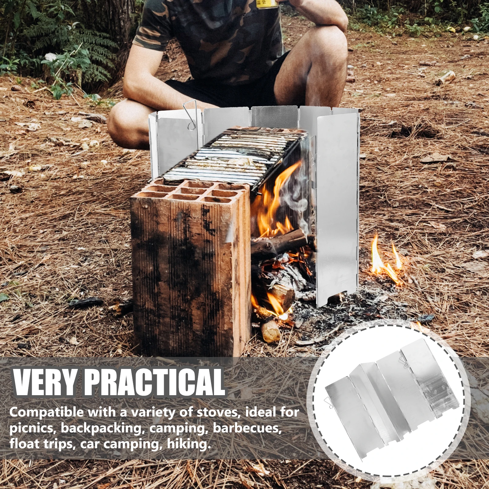 1 set Stove Windshield for Camping BBQ Windscreen Burner Accessories Foldable Anti-Wind Tool Portable Cooking Outdoor Wind
1 set Stove Windshield for Camping BBQ Windscreen Burner Accessories Foldable Anti-Wind Tool Portable Cooking Outdoor Wind