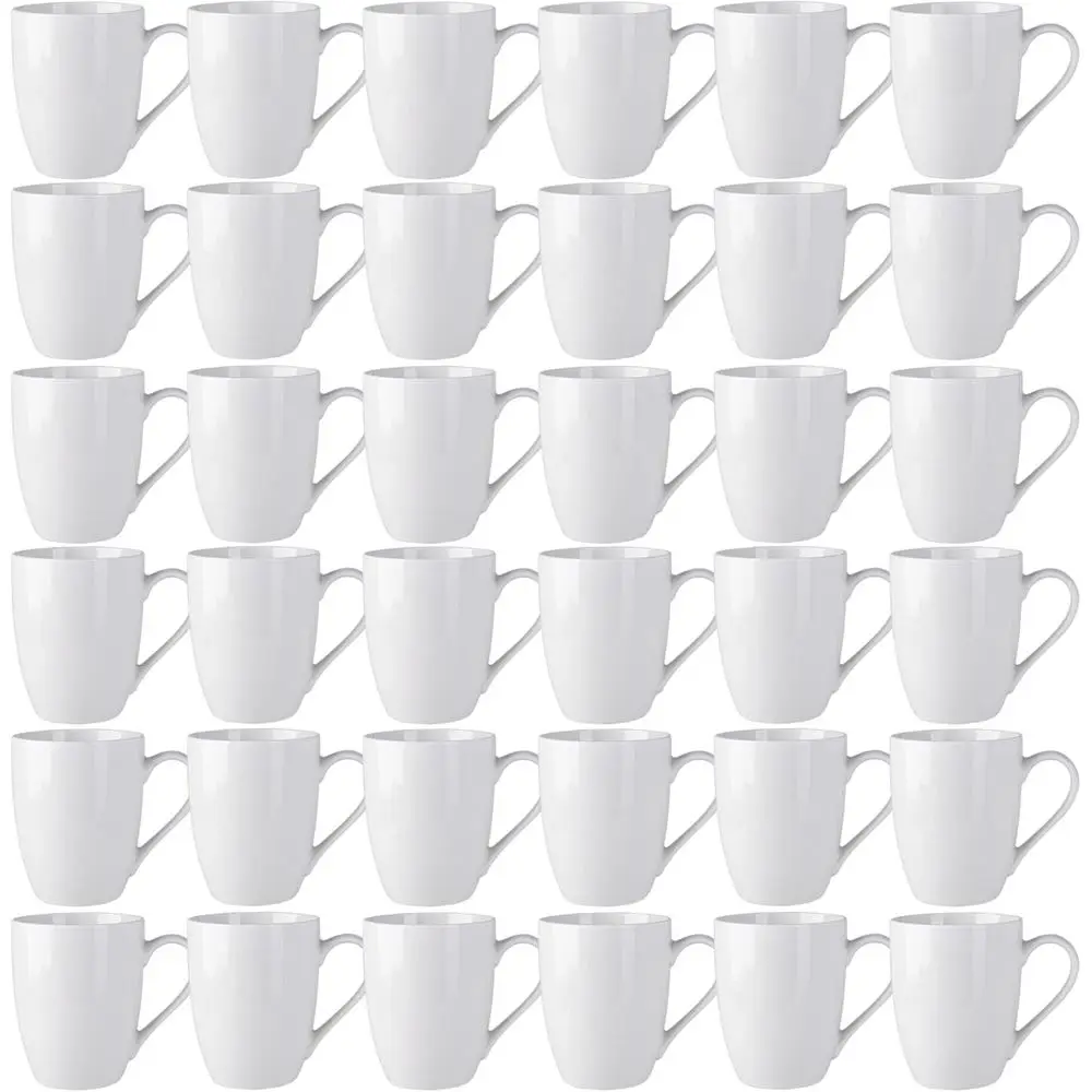 36-Piece Set of 12oz White Coffee Mugs with Large Handle, Suitable for Latte, Cappuccino, Cafe, Milk, Dishwasher and Microwave S
36-Piece Set of 12oz White Coffee Mugs with Large Handle, Suitable for Latte, Cappuccino, Cafe, Milk, Dishwasher and Microwave S