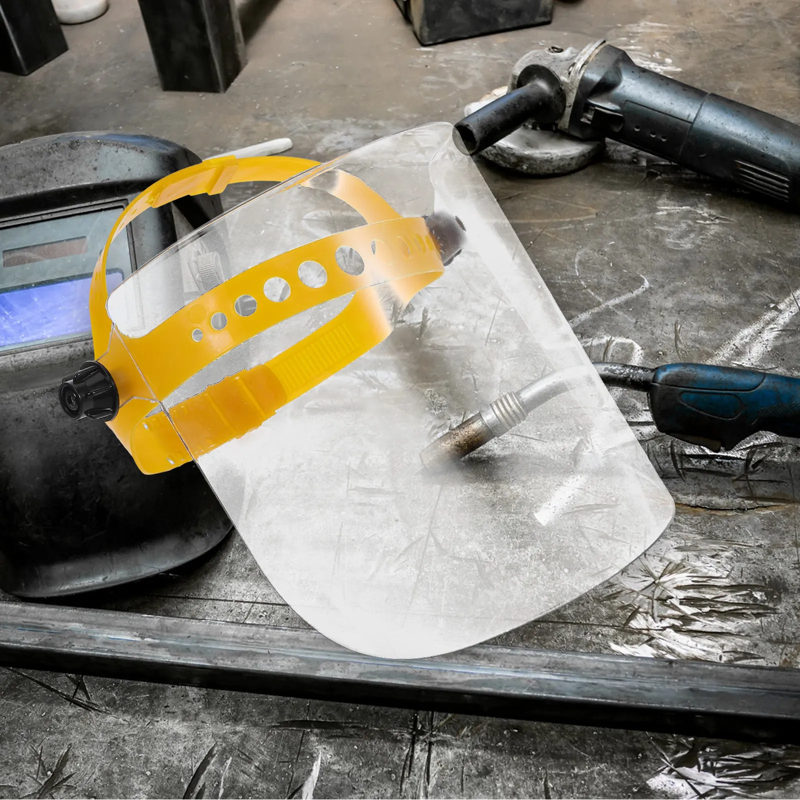 Clear Face Visor Electric Welding Mask Headband Style Full Face Protective Shield for Automotive Construction Manufacturing Oil
Clear Face Visor Electric Welding Mask Headband Style Full Face Protective Shield for Automotive Construction Manufacturing Oil