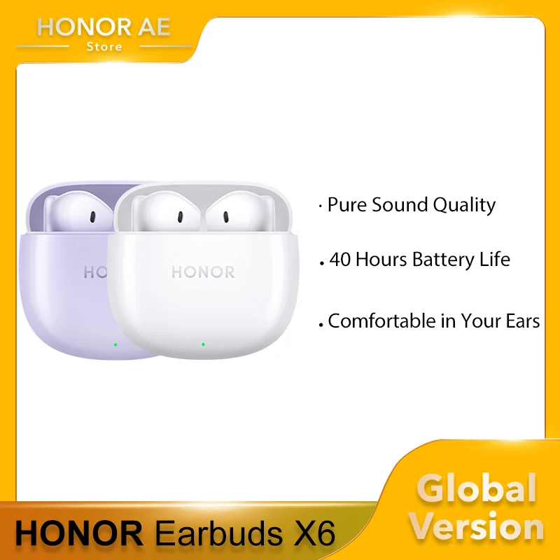 HONOR Earbuds X6 Call Noise Cancelling TWS Earphone Bluetooth 5.3 True Wireless Headphone 40 Hour Battery Life
HONOR Earbuds X6 Call Noise Cancelling TWS Earphone Bluetooth 5.3 True Wireless Headphone 40 Hour Battery Life