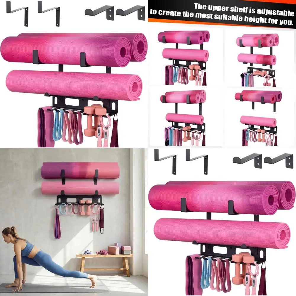 Многофункциональная настенная полка для хранения для домашнего спортзала с 8 крючками и 4 регулируемыми крючками
Многофункциональная настенная полка для хранения для домашнего спортзала с 8 крючками и 4 регулируемыми крючками