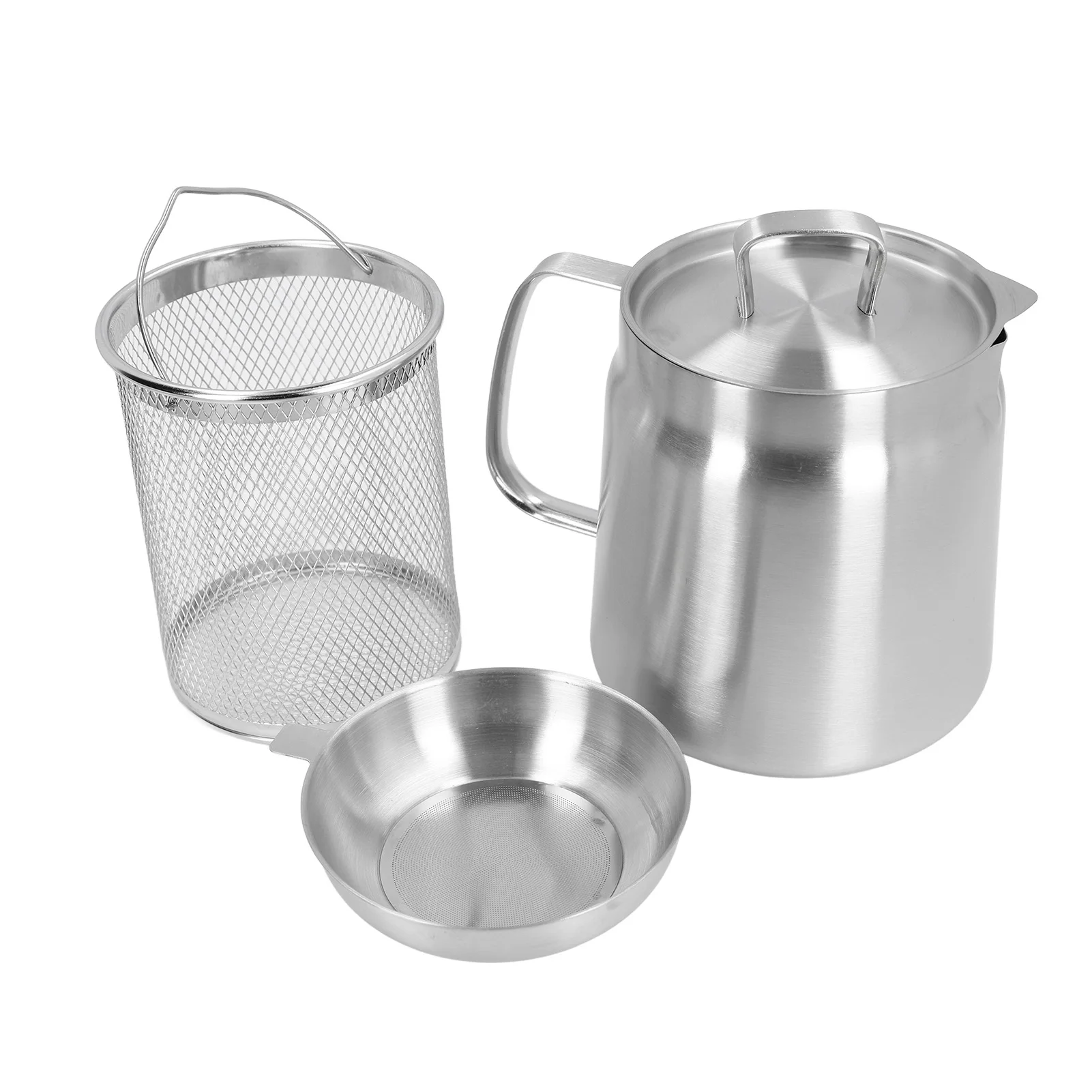 Large Capacity Ergonomic Handle Grease Container With Strainer Storage Can 304 Stainless Steel Strainer Pot
Large Capacity Ergonomic Handle Grease Container With Strainer Storage Can 304 Stainless Steel Strainer Pot