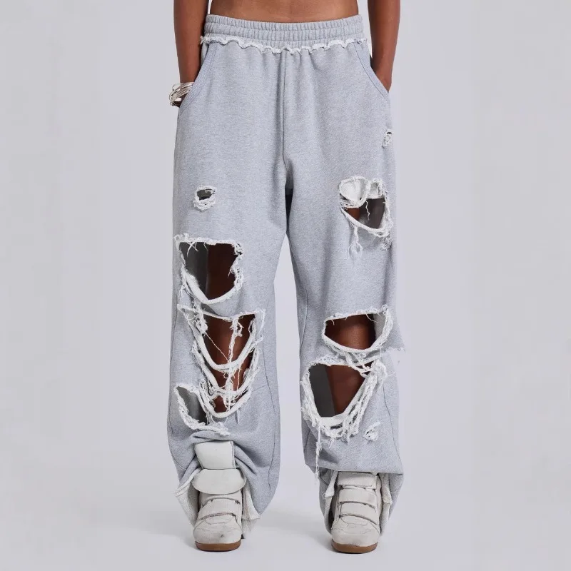 Women Spring Summer Same Style Tide Street Hip-hop Broken Wide-legged Trousers Loose Fit Sweatpants Casual Casual Comfortable
Women Spring Summer Same Style Tide Street Hip-hop Broken Wide-legged Trousers Loose Fit Sweatpants Casual Casual Comfortable