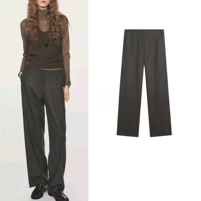 Winter New Arrival Women's Commuter Style Long Straight Leg Pants mid Waist Trousers with Pockets Elegant Ladies Suit Pants
Winter New Arrival Women's Commuter Style Long Straight Leg Pants mid Waist Trousers with Pockets Elegant Ladies Suit Pants
