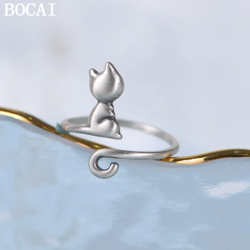 BOCAI New S925 Silver Jewelry Art and Fashion Kitten Engagement Ring Women's Choice Gift
BOCAI New S925 Silver Jewelry Art and Fashion Kitten Engagement Ring Women's Choice Gift