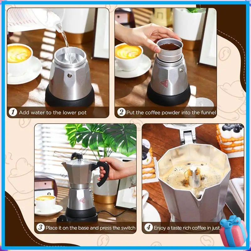 Discount Coffee Pot 6 Cup Electric Espresso Coffee Maker Italian Moka Maker 300Ml Portable Moka Pot With Detachable Base Eu Plug
Discount Coffee Pot 6 Cup Electric Espresso Coffee Maker Italian Moka Maker 300Ml Portable Moka Pot With Detachable Base Eu Plug