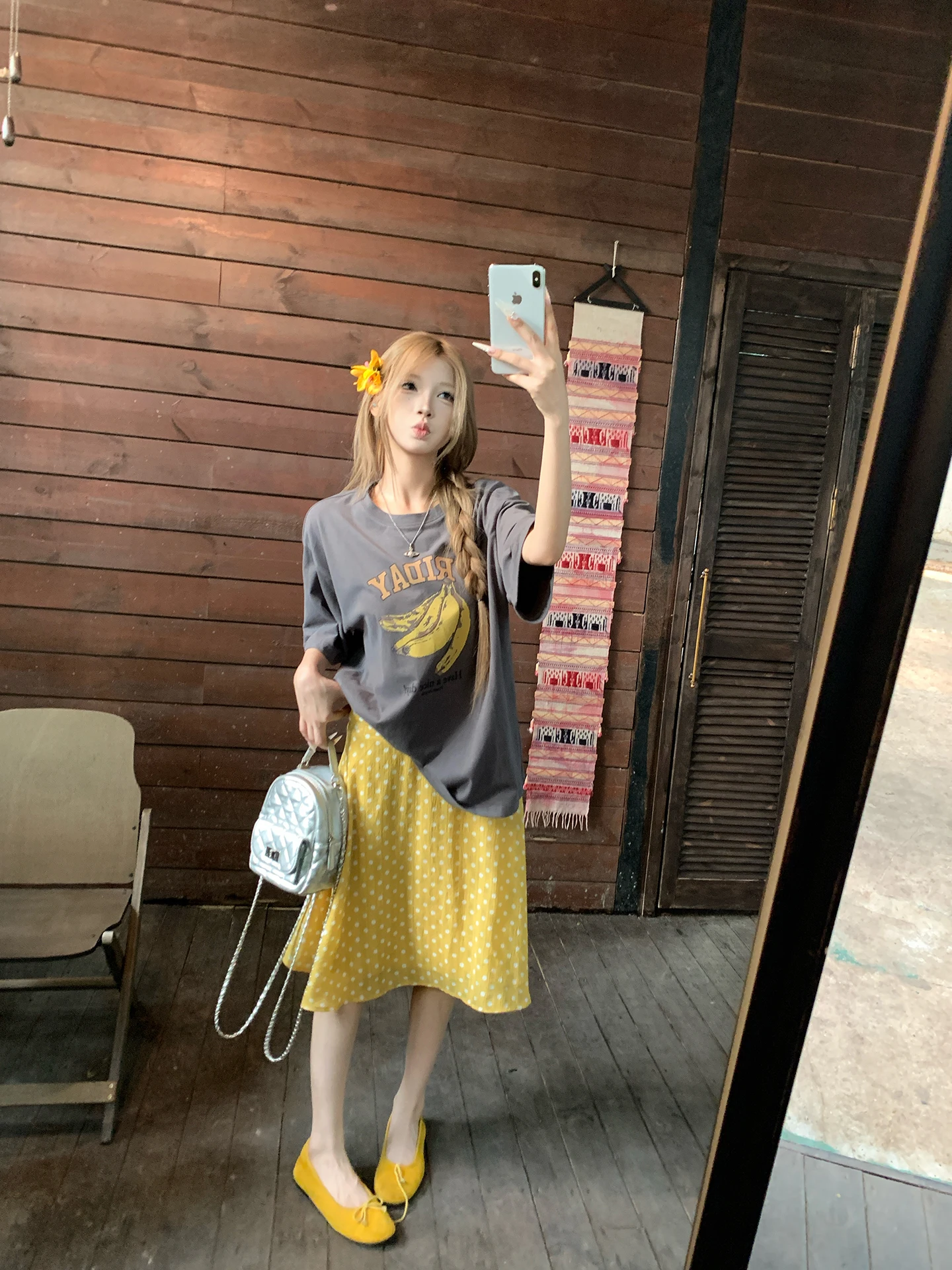 High Waist Polka Dot Halter Neck Dress Yellow A-Line Skirt Women's Summer Fashion Commute Style Polyester Fiber Skirt
High Waist Polka Dot Halter Neck Dress Yellow A-Line Skirt Women's Summer Fashion Commute Style Polyester Fiber Skirt
