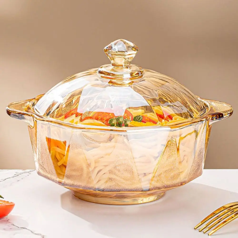 Fashion Amber Glass Soup Bowl Heat-resistant Diamond Pattern Instant Noodle Bowl Binaural Handle with Lid Salad Bowl Noodles
Fashion Amber Glass Soup Bowl Heat-resistant Diamond Pattern Instant Noodle Bowl Binaural Handle with Lid Salad Bowl Noodles