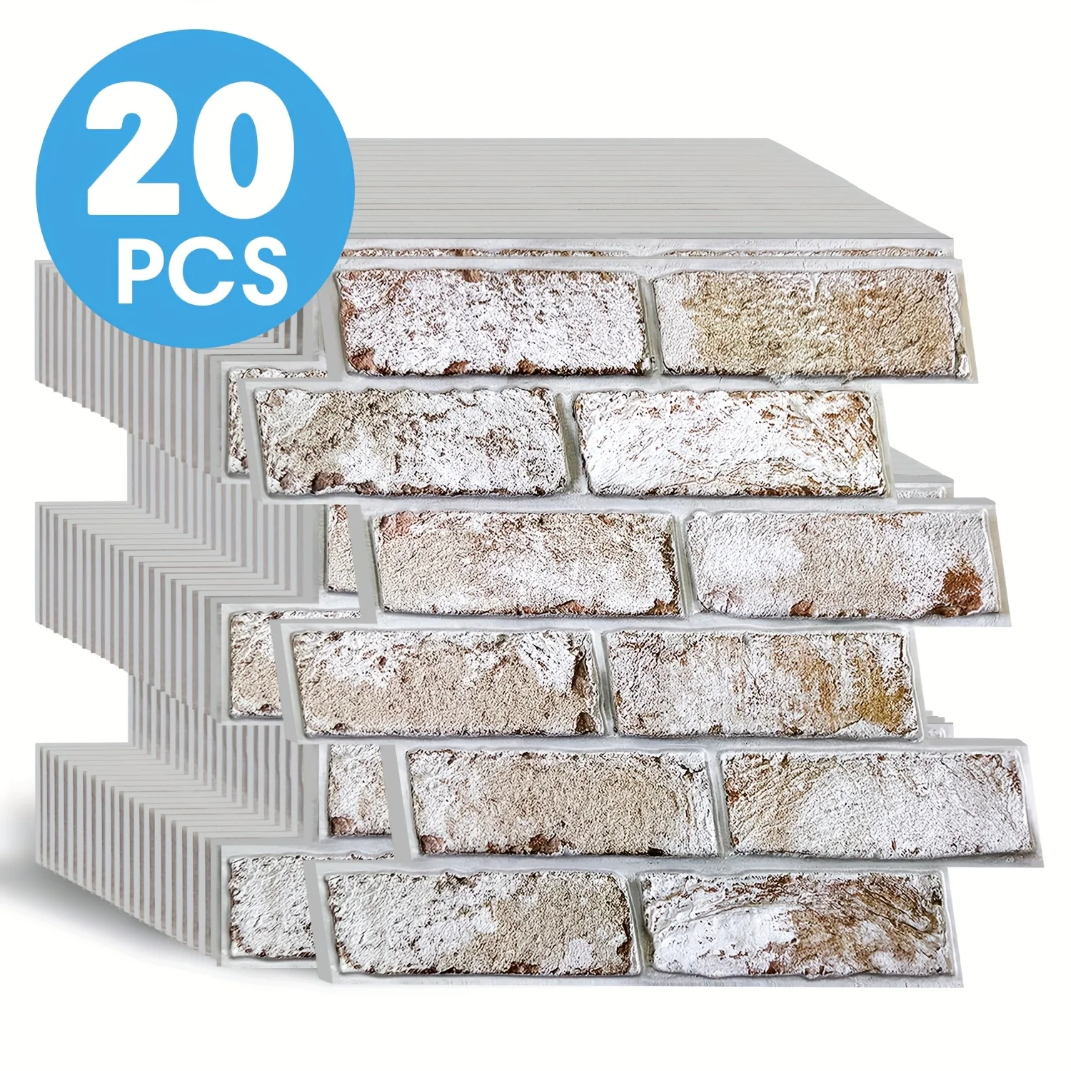 20pcs Pack Self-Adhesive PVC Faux Brick Wall Panels - Realistic 3D Textured Peel and Stick Panels Suitable for Fireplace Surround, Kitchen Backsplash, DIY Brick Installation
20pcs Pack Self-Adhesive PVC Faux Brick Wall Panels - Realistic 3D Textured Peel and Stick Panels Suitable for Fireplace Surround, Kitchen Backsplash, DIY Brick Installation