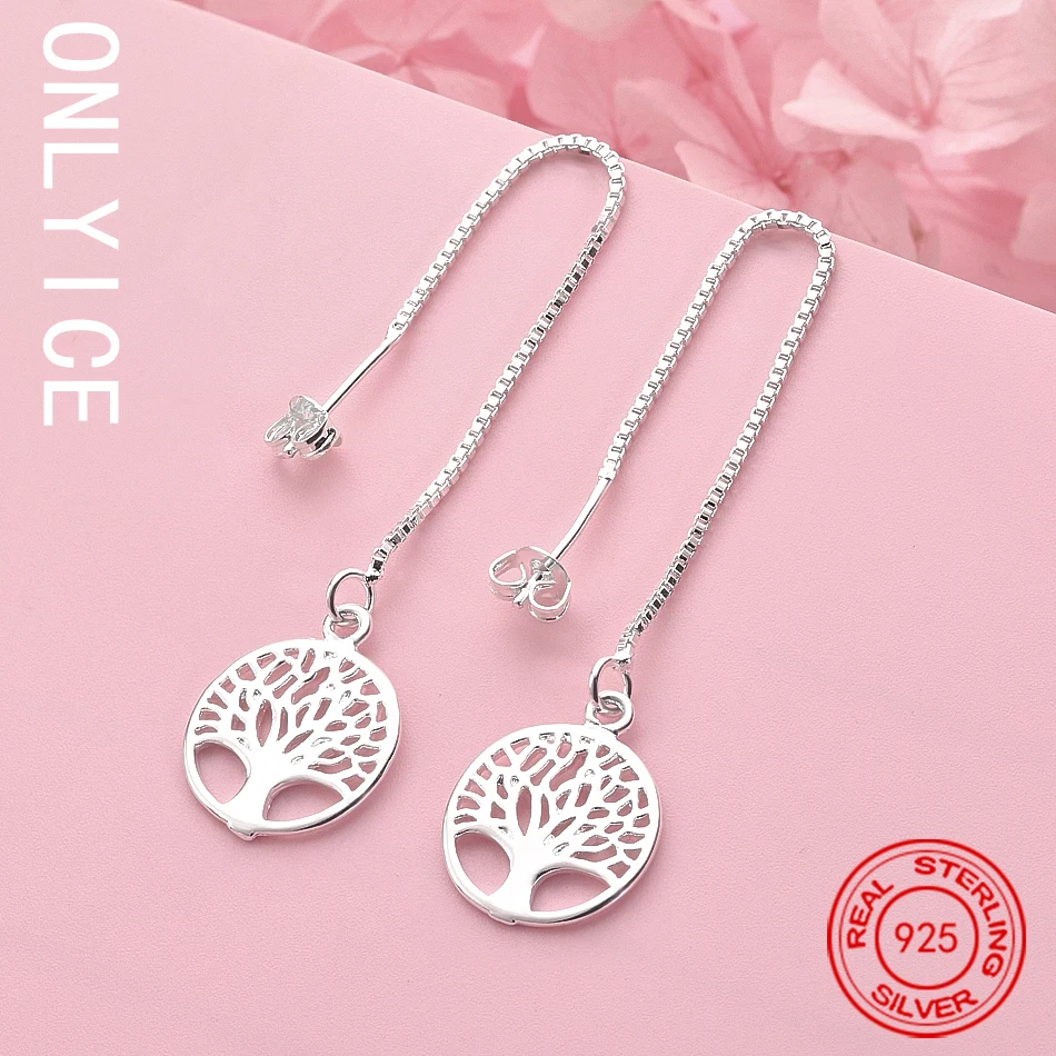 Pretty 925 Sterling Silver Exquisite Round Tree Long Earrings Fashion Party Wedding Jewelry Christmas Gifts Charms
Pretty 925 Sterling Silver Exquisite Round Tree Long Earrings Fashion Party Wedding Jewelry Christmas Gifts Charms