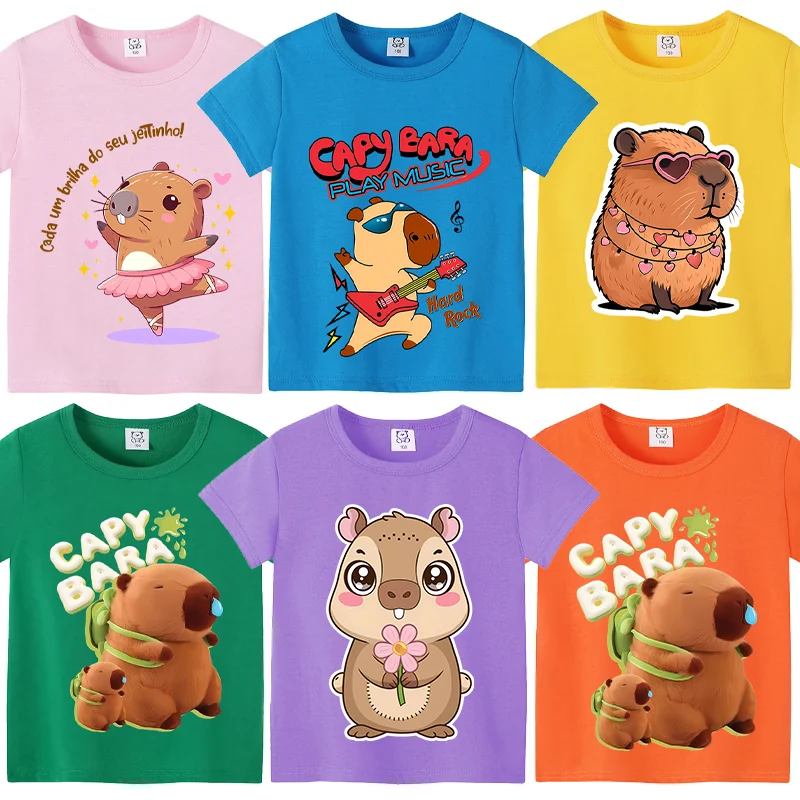 Детская футболка с капибарой, летние хлопковые крутые топы, футболки с принтом аниме, детская мягкая одежда, подарки на день рождения для мальчиков и девочек
Детская футболка с капибарой, летние хлопковые крутые топы, футболки с принтом аниме, детская мягкая одежда, подарки на день рождения для мальчиков и девочек