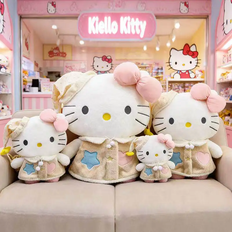 Новая плюшевая игрушка Hello Kitty в стиле ночнушки, милая мягкая кукла с шапочкой для сна, мягкая мультяшная подушка Kt, декор для спальни девочек, подарок
Новая плюшевая игрушка Hello Kitty в стиле ночнушки, милая мягкая кукла с шапочкой для сна, мягкая мультяшная подушка Kt, декор для спальни девочек, подарок