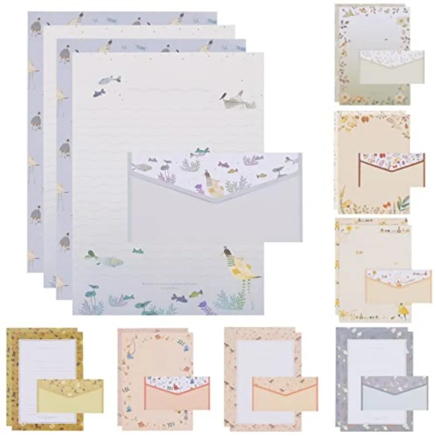 72Pcs Stationery Paper and Envelopes Set Contain 48Pcs Letter Paper 24Pcs Envelopes Double Sided Design Lined Stationary Set fo
72Pcs Stationery Paper and Envelopes Set Contain 48Pcs Letter Paper 24Pcs Envelopes Double Sided Design Lined Stationary Set fo