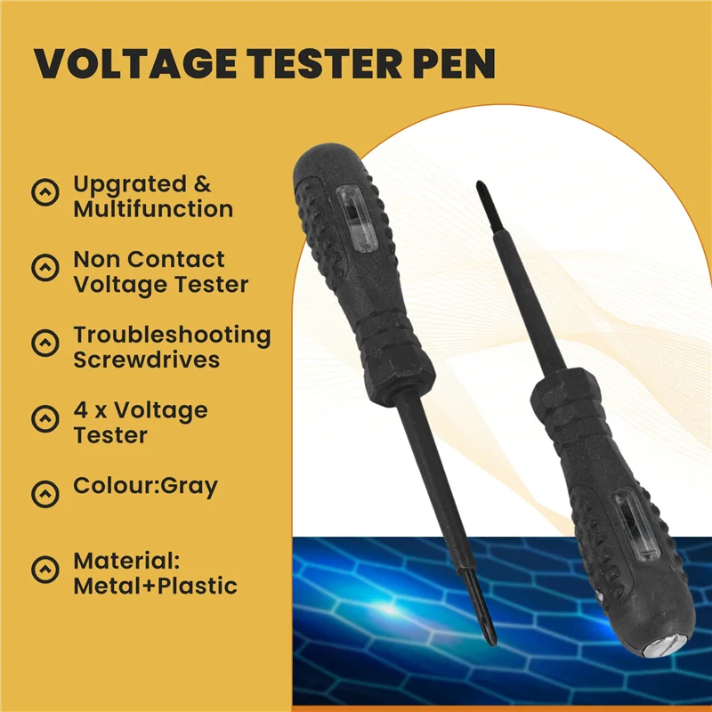 Voltage Tester With Screwdriver Electrical Tester Tool Non Contact Voltage Tester Pen With Range AC 70V-250V,Live/Zero-AA70
Voltage Tester With Screwdriver Electrical Tester Tool Non Contact Voltage Tester Pen With Range AC 70V-250V,Live/Zero-AA70