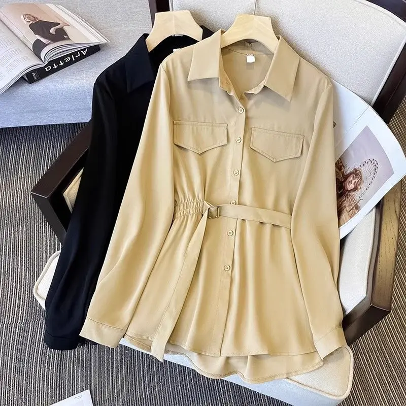 Plus Size Women's Relaxed Slimming Waist-Tied Top Spring/Autumn New Style Plus Size Women's Elegant Long Sleeve Polo Shirt
Plus Size Women's Relaxed Slimming Waist-Tied Top Spring/Autumn New Style Plus Size Women's Elegant Long Sleeve Polo Shirt