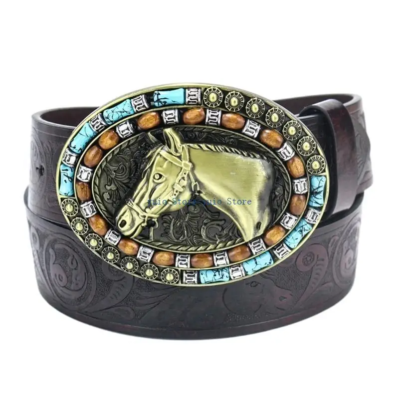 X7XB Man Relief Horse Head Belt for Dresses Teens Waist Belt Non-slip Belt for Jeans
X7XB Man Relief Horse Head Belt for Dresses Teens Waist Belt Non-slip Belt for Jeans