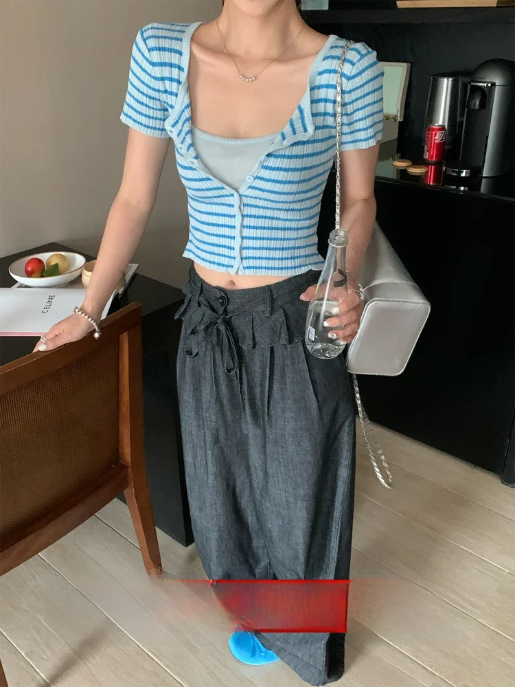 Loose Casual Wide Leg Jeans Pants Women's Summer Korean Sle High Waist Straight Cut Trousers Floor Length Drapey Fit
Loose Casual Wide Leg Jeans Pants Women's Summer Korean Sle High Waist Straight Cut Trousers Floor Length Drapey Fit